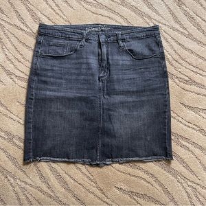 Distressed Denim Skirt